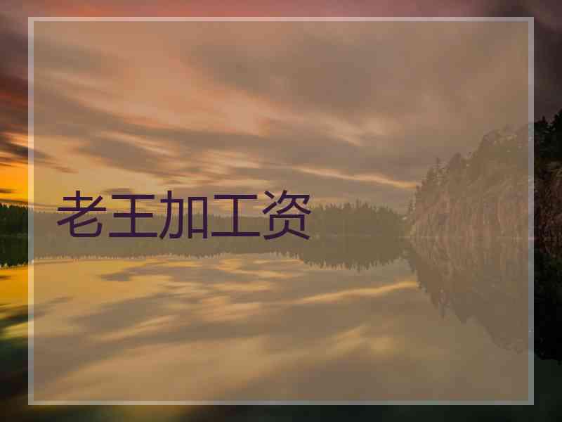 老王加工资