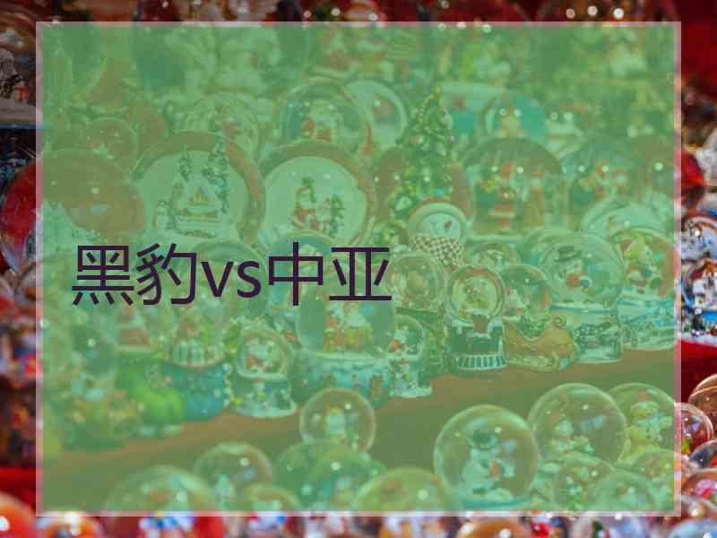 黑豹vs中亚
