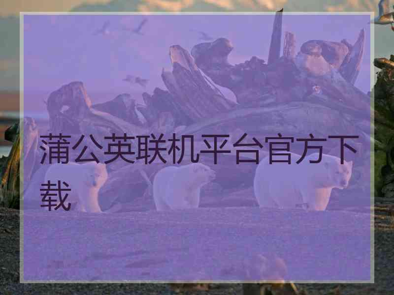 蒲公英联机平台官方下载