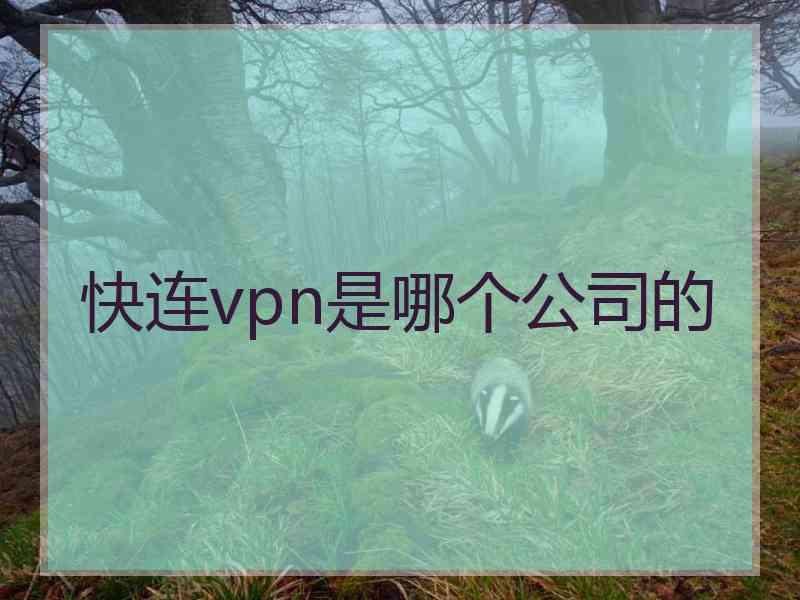 快连vpn是哪个公司的