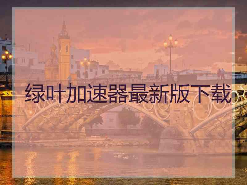 绿叶加速器最新版下载