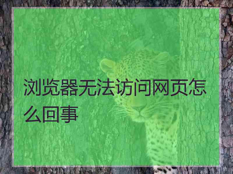 浏览器无法访问网页怎么回事