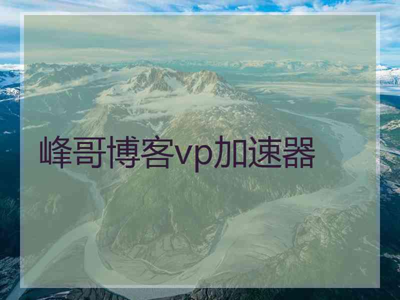 峰哥博客vp加速器