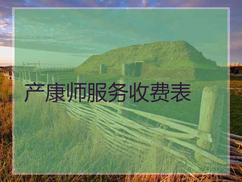 产康师服务收费表