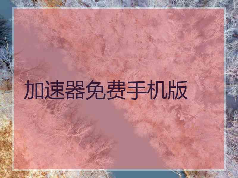 加速器免费手机版