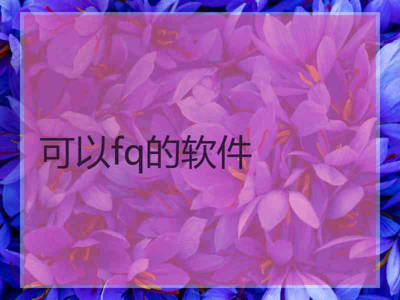 可以fq的软件