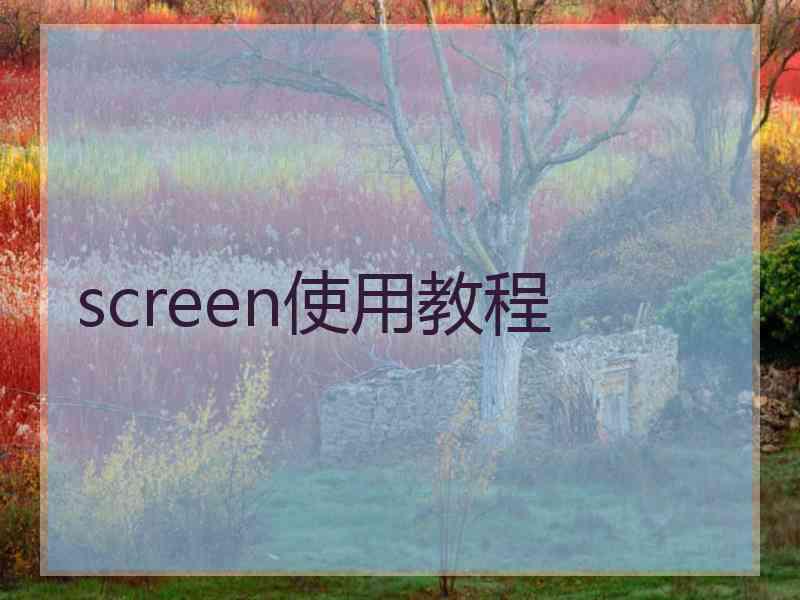 screen使用教程