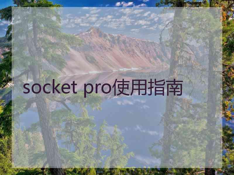 socket pro使用指南
