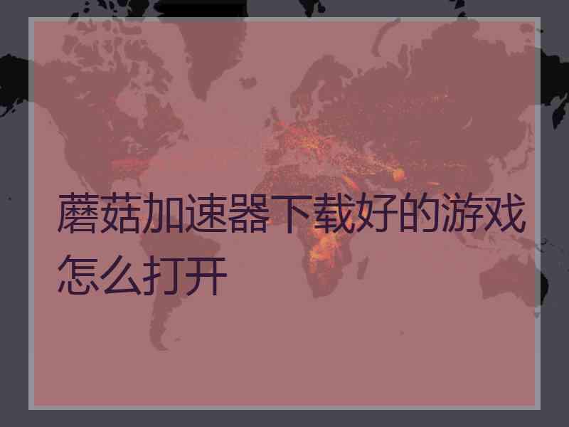 蘑菇加速器下载好的游戏怎么打开