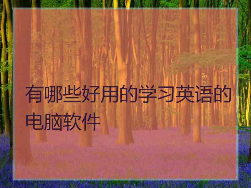 有哪些好用的学习英语的电脑软件