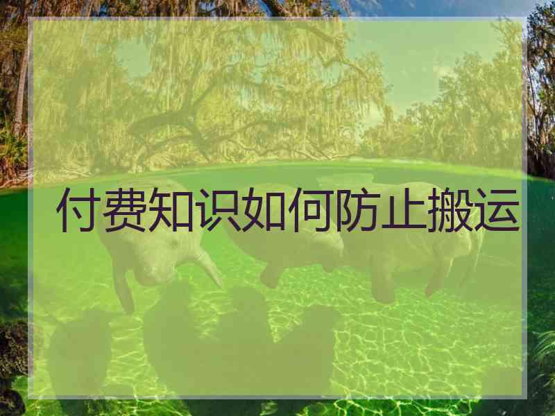 付费知识如何防止搬运