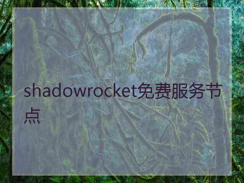 shadowrocket免费服务节点