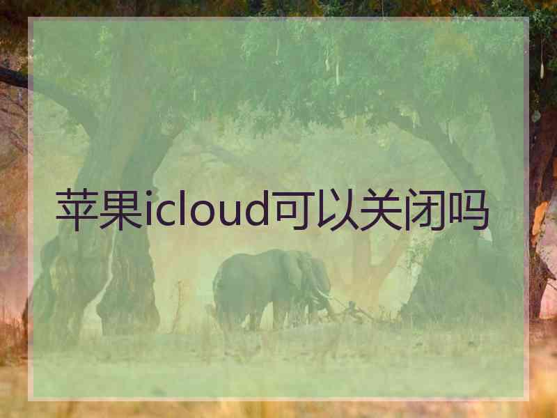 苹果icloud可以关闭吗