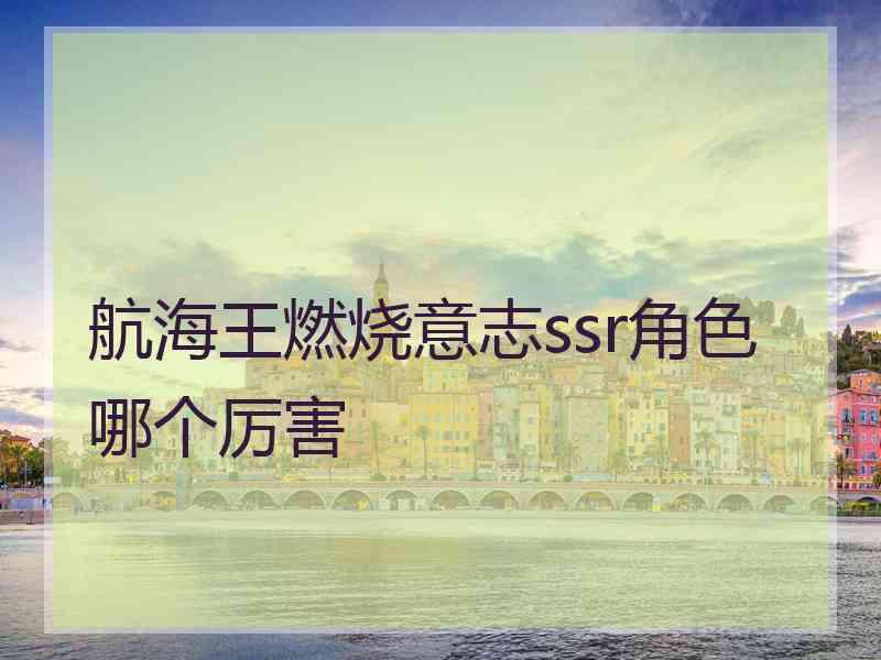航海王燃烧意志ssr角色哪个厉害