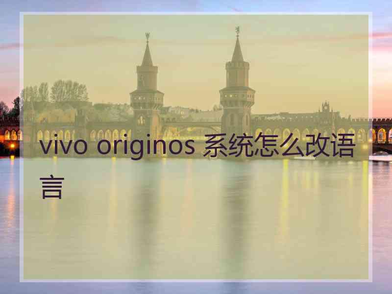 vivo originos 系统怎么改语言