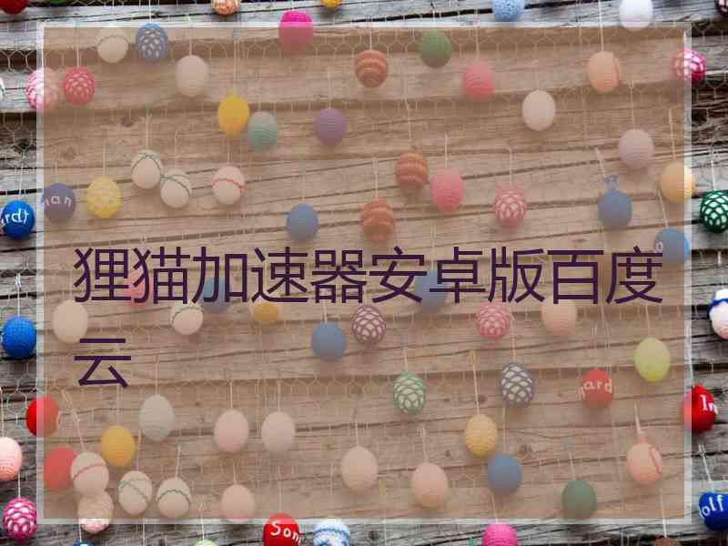 狸猫加速器安卓版百度云