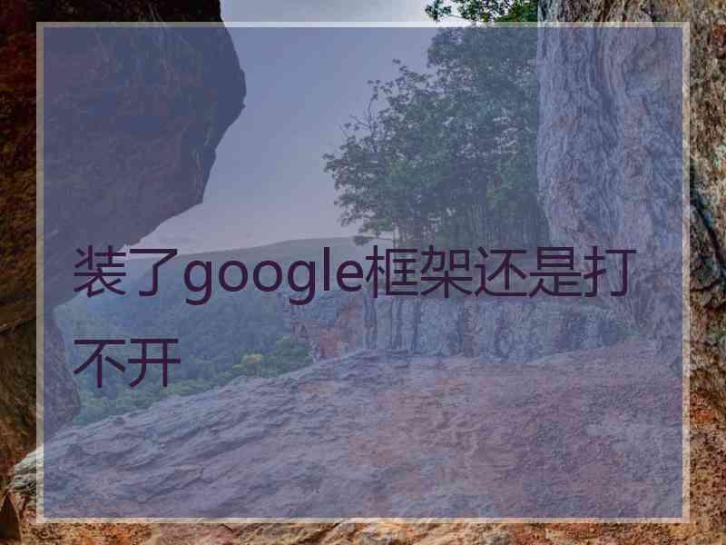 装了google框架还是打不开