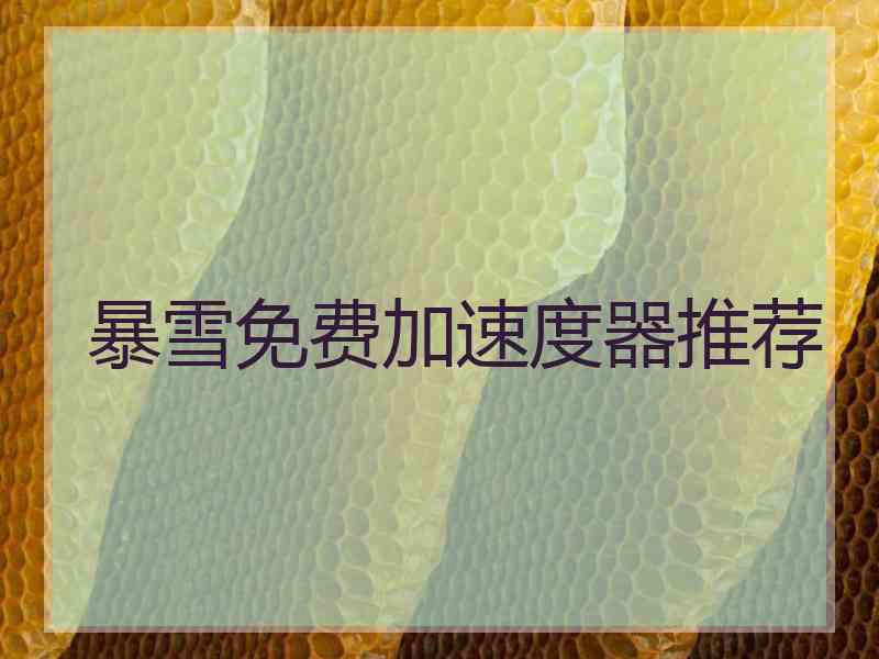暴雪免费加速度器推荐
