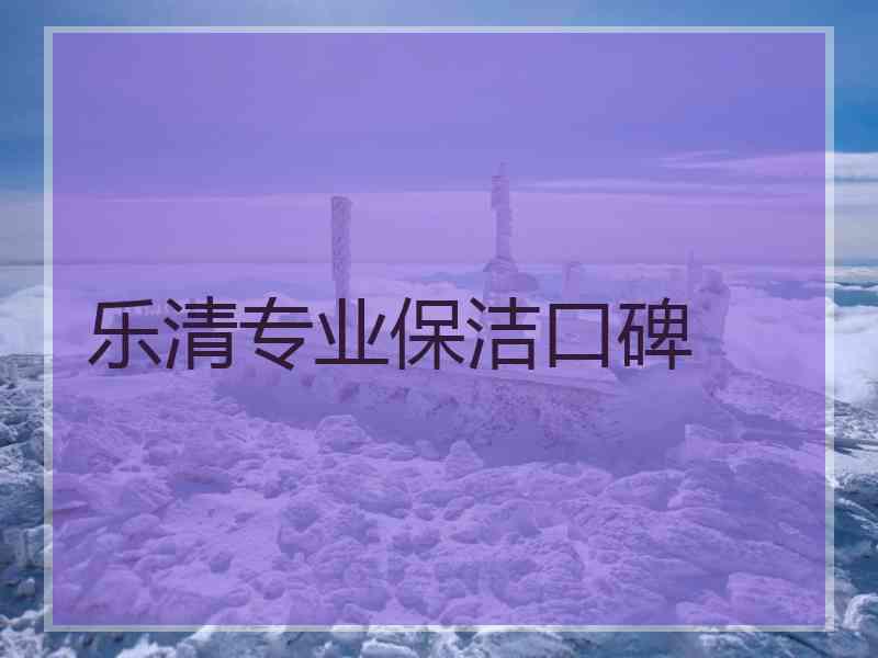 乐清专业保洁口碑