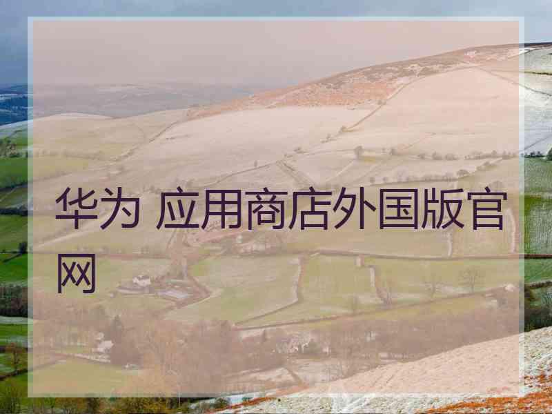 华为 应用商店外国版官网