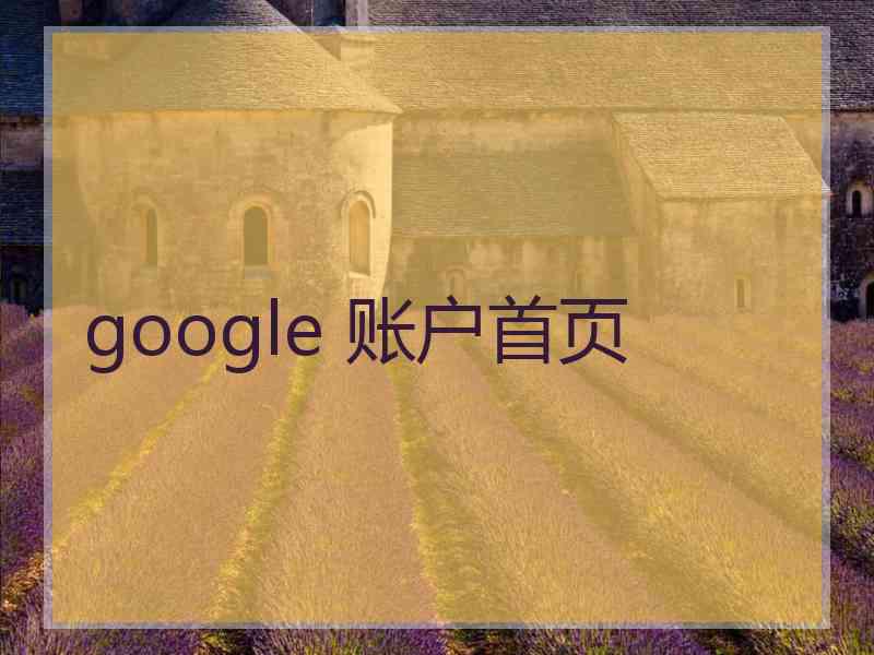 google 账户首页