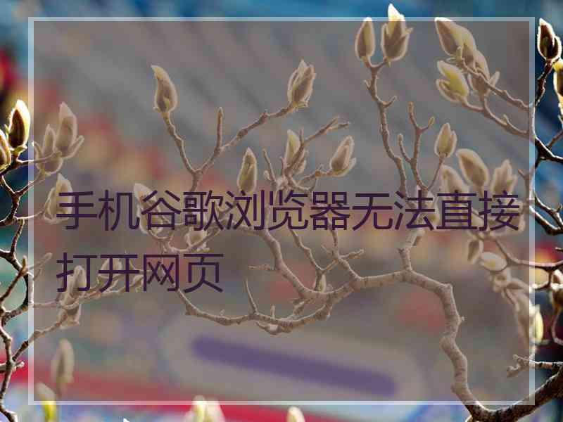 手机谷歌浏览器无法直接打开网页