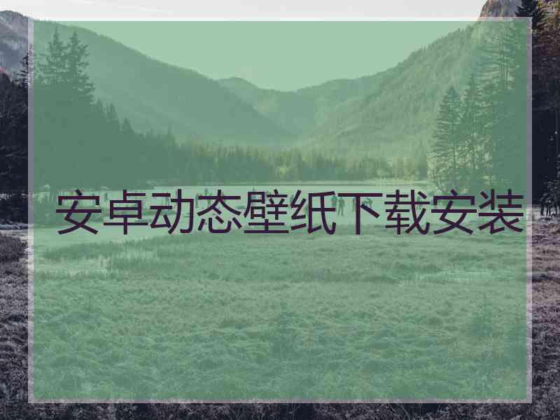 安卓动态壁纸下载安装