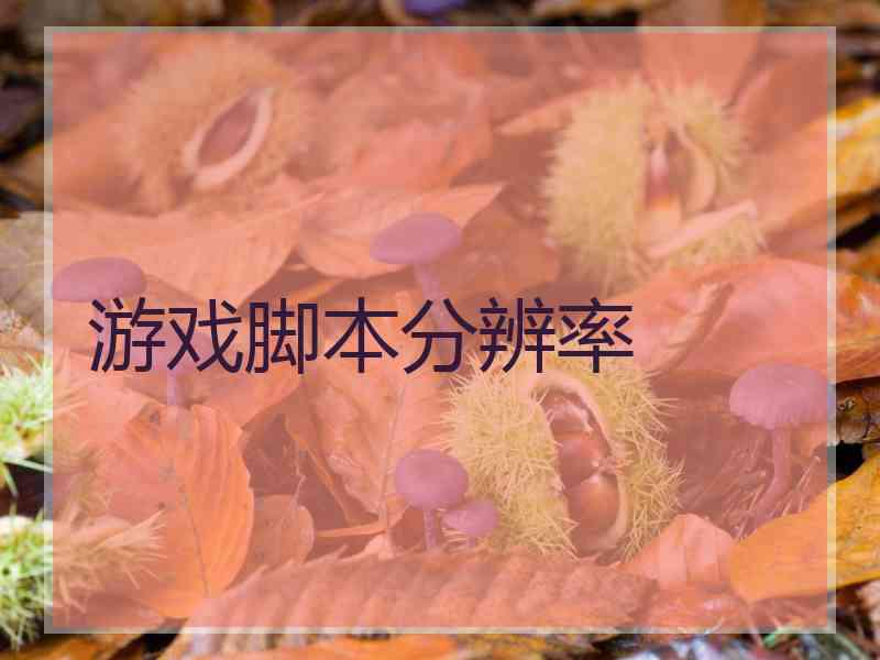 游戏脚本分辨率