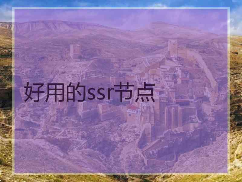 好用的ssr节点
