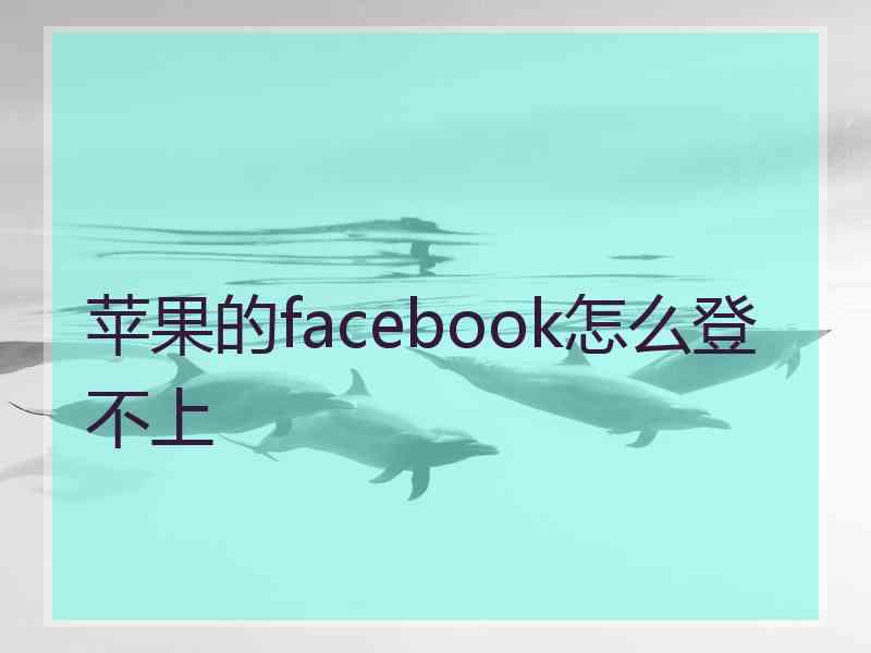 苹果的facebook怎么登不上