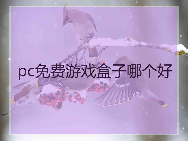 pc免费游戏盒子哪个好