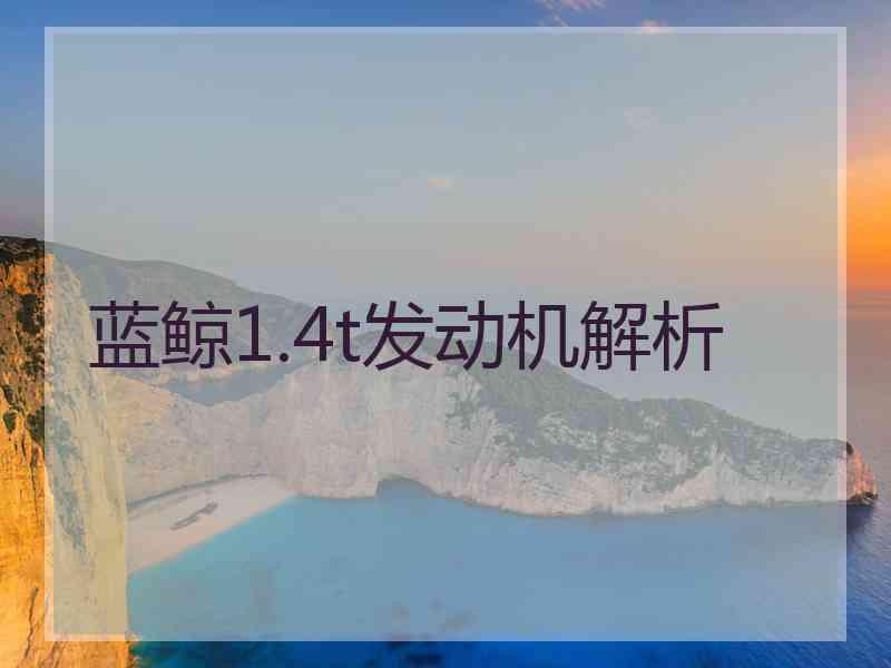 蓝鲸1.4t发动机解析