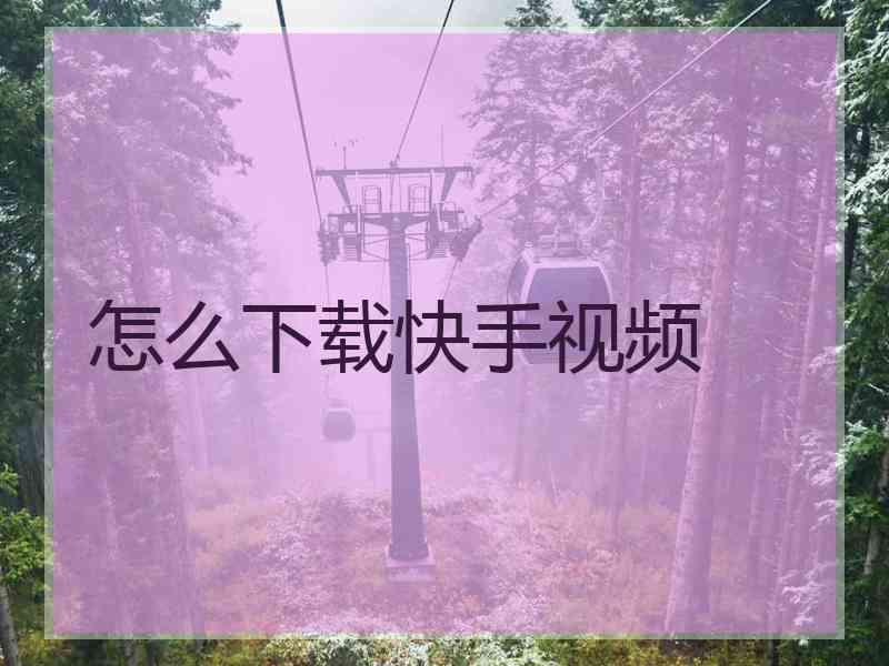 怎么下载快手视频
