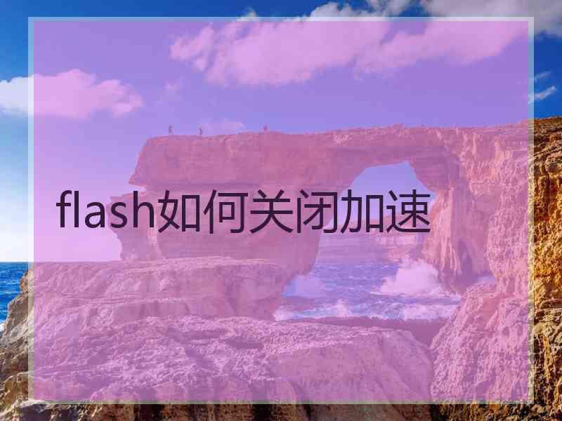 flash如何关闭加速