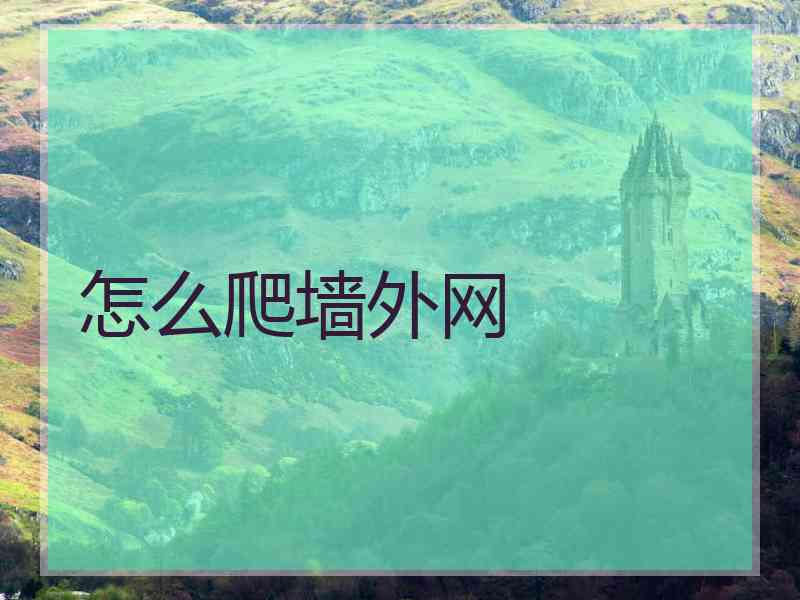 怎么爬墙外网
