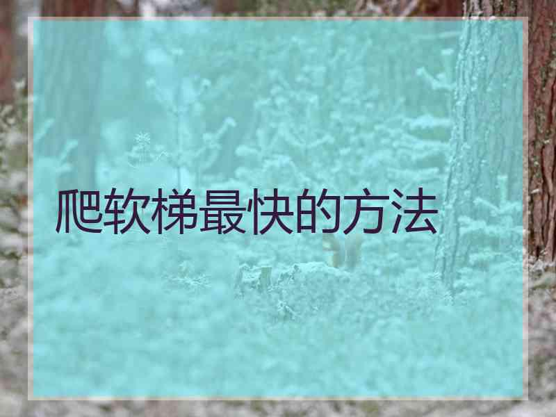 爬软梯最快的方法