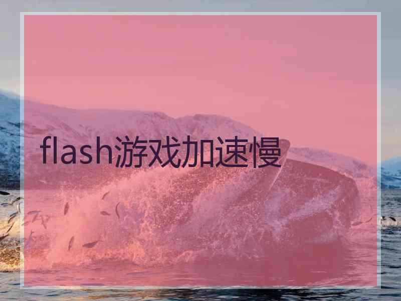 flash游戏加速慢