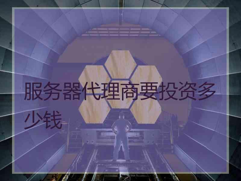 服务器代理商要投资多少钱