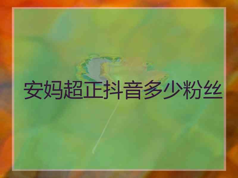 安妈超正抖音多少粉丝