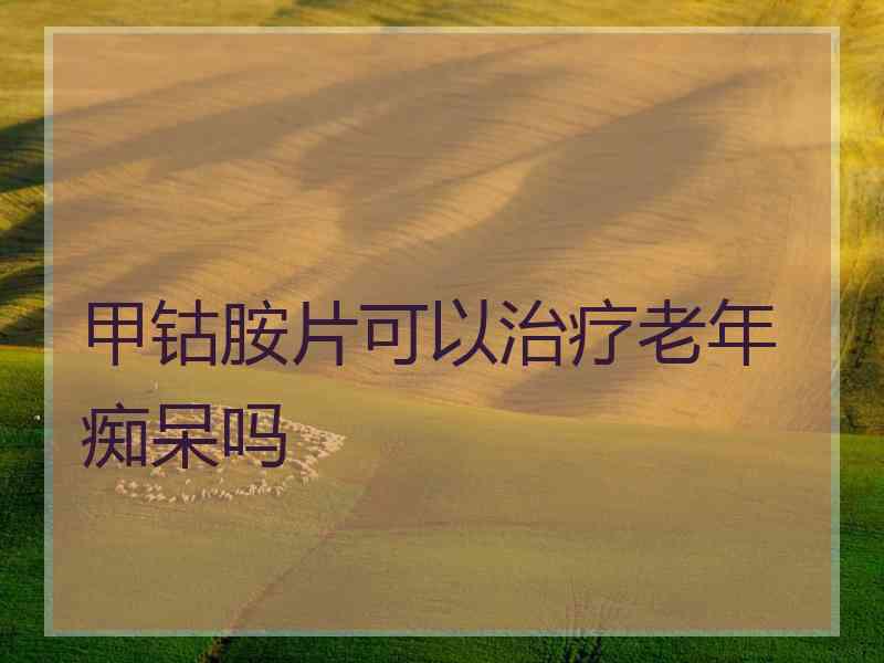 甲钴胺片可以治疗老年痴呆吗