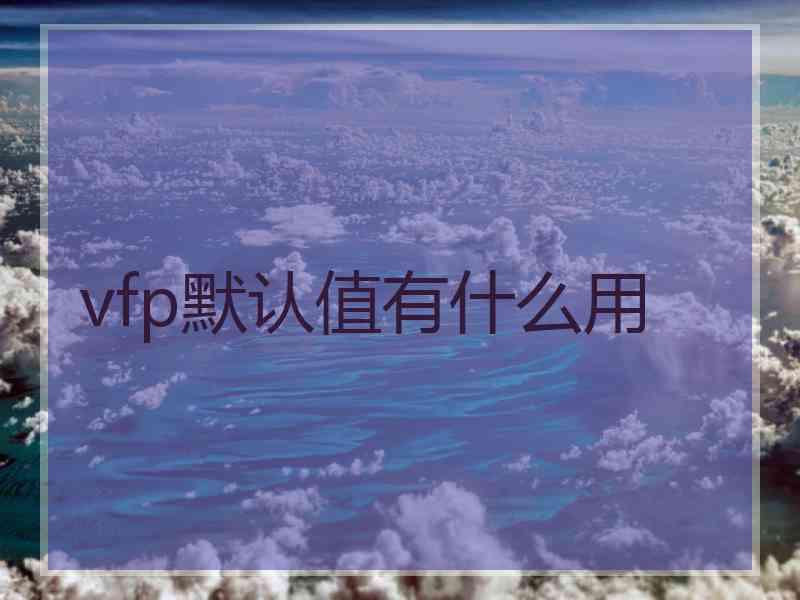 vfp默认值有什么用