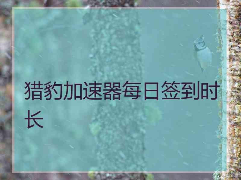 猎豹加速器每日签到时长