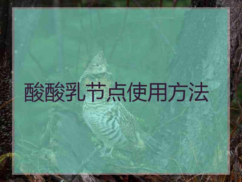 酸酸乳节点使用方法