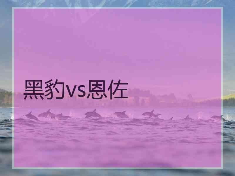 黑豹vs恩佐