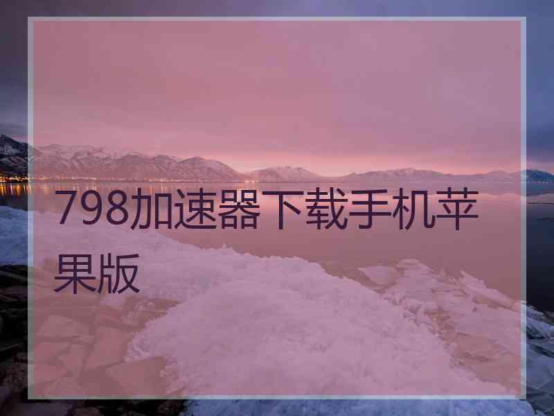 798加速器下载手机苹果版