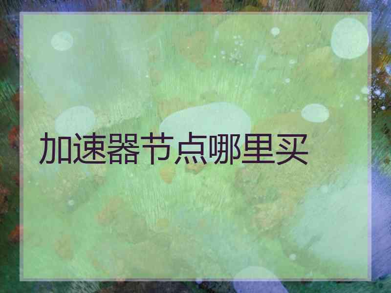 加速器节点哪里买