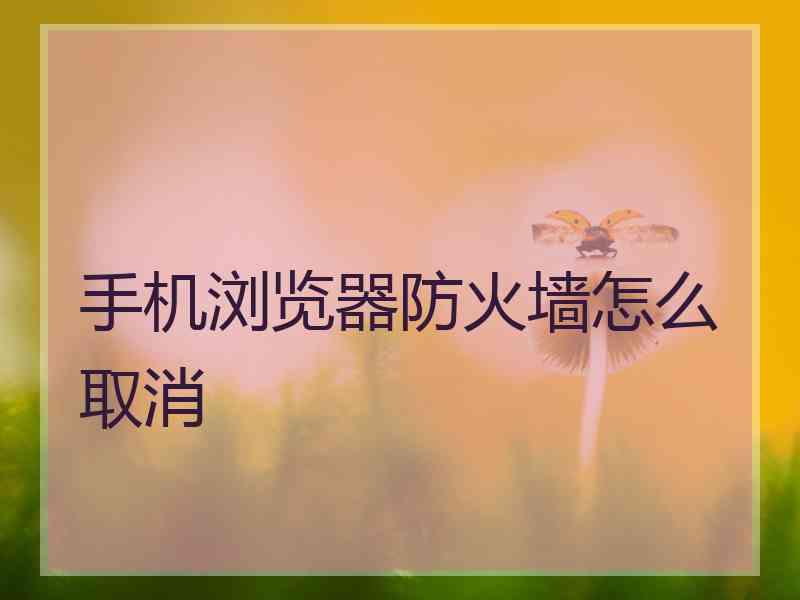 手机浏览器防火墙怎么取消