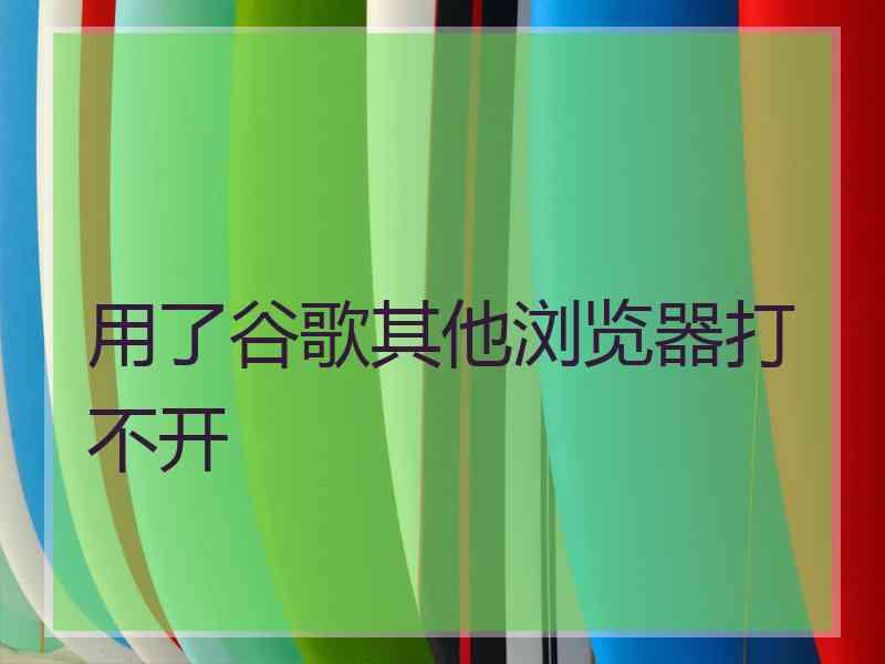 用了谷歌其他浏览器打不开