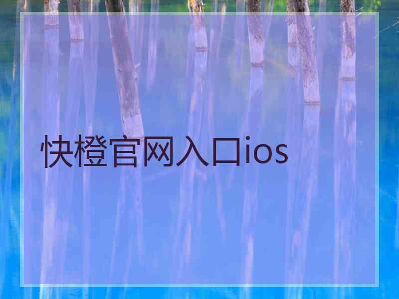 快橙官网入口ios