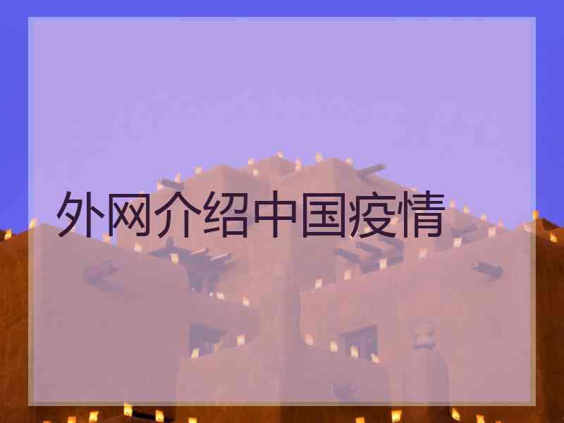 外网介绍中国疫情